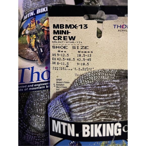 Vintage Thorlos MTN.BIKING CoolMax Socks Lot of 7 MBMX-13 Mini-Crew - Picture 3 of 5